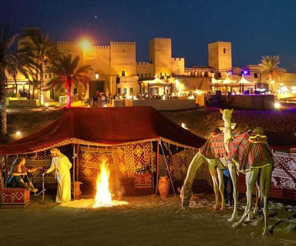 شام در کمپ صحرایی در سافاری دبی