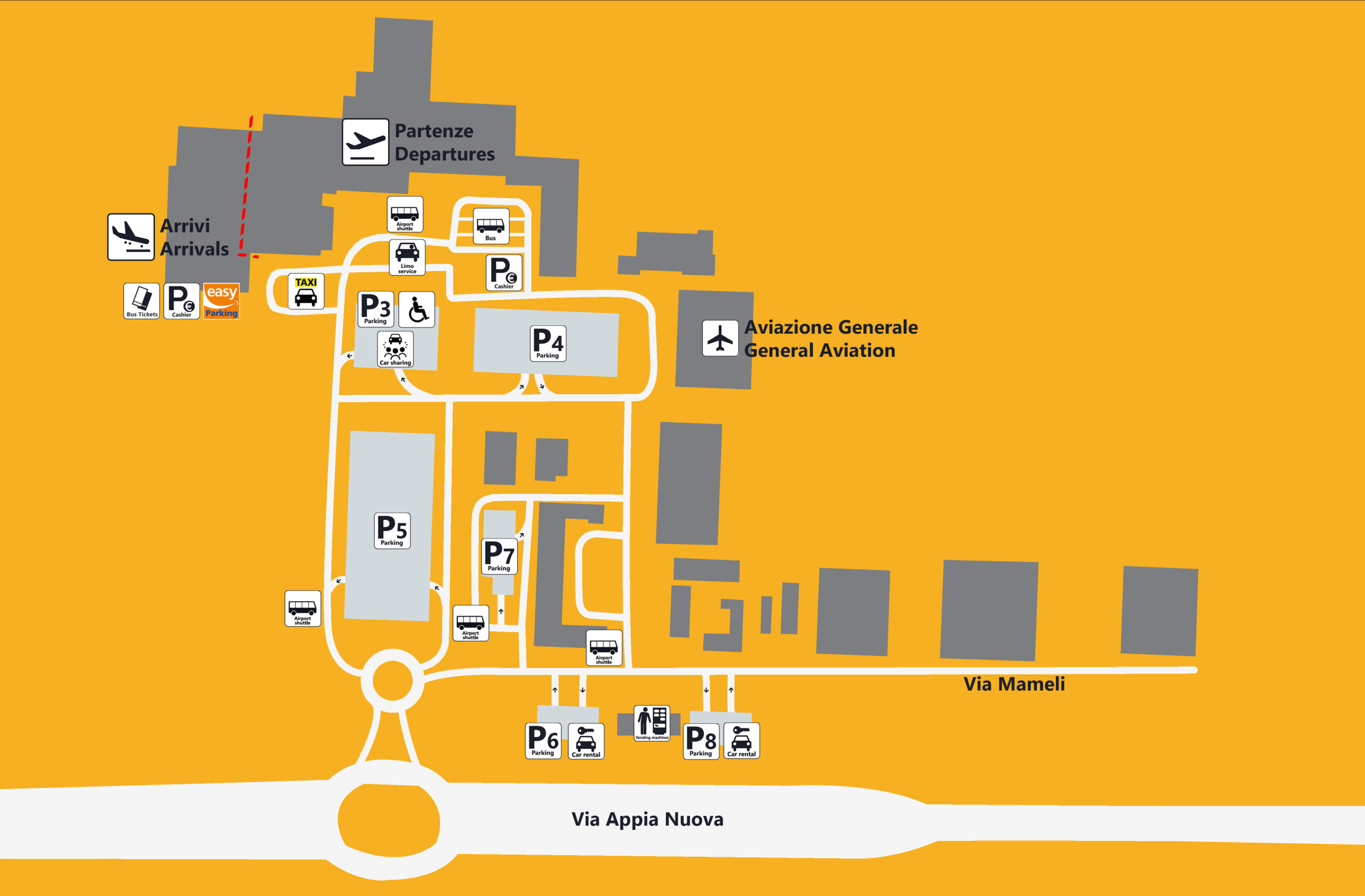 نقشه فرودگاه چیامپینو