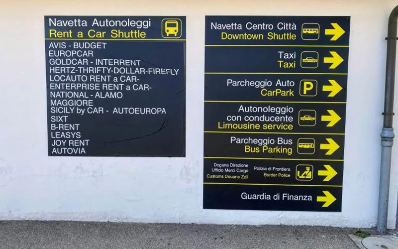 لیست خودروهای کرایه‌ای در فرودگاه پره‌تولا