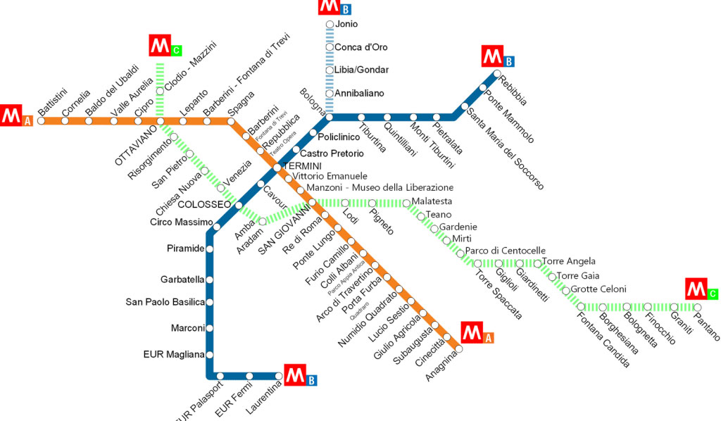 نقشه مترو رم